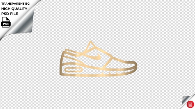 PSD nike stefan vector icon shining gold color textured psd transparent