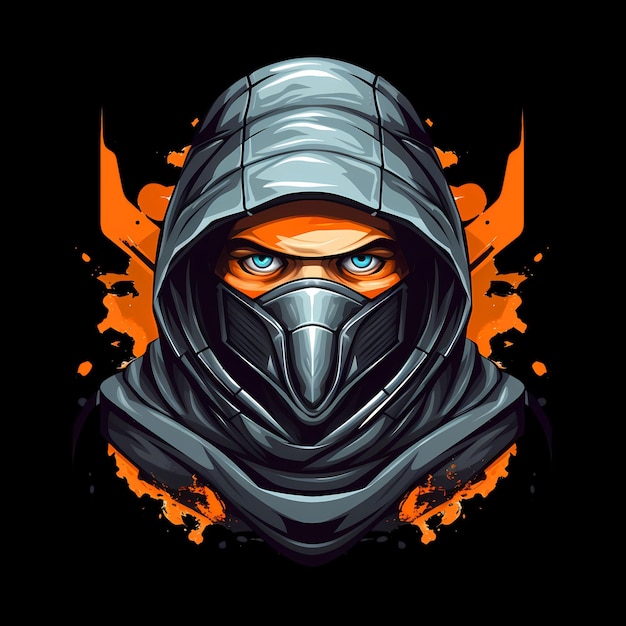 PSD ninja hoofd kunst illustraties voor stickers tshirt ontwerp poster enz