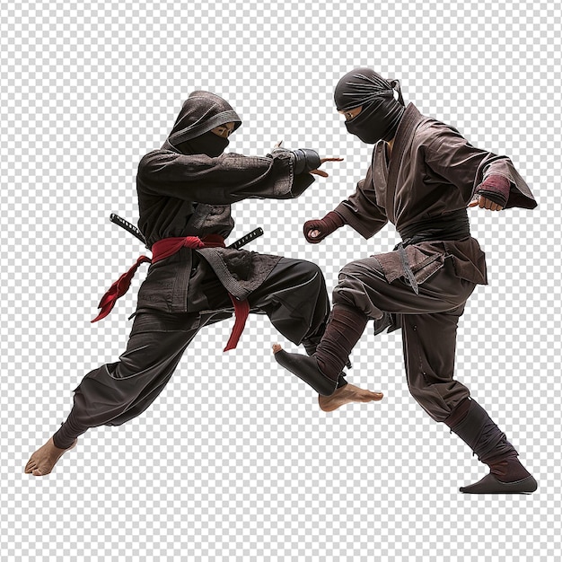 PSD ninja kopie wroga w głowę izolowany na przezroczystym tle
