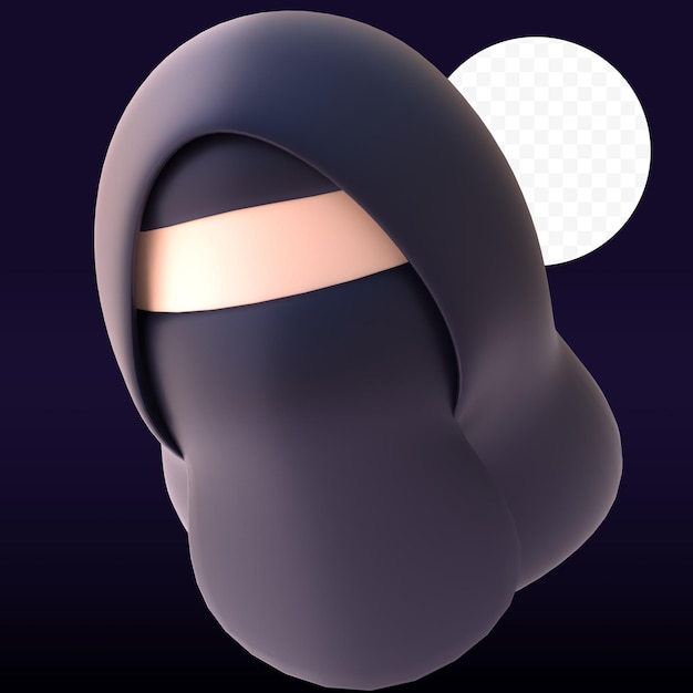 PSD niqab nel rendering 3d per la presentazione web di risorse grafiche o altro