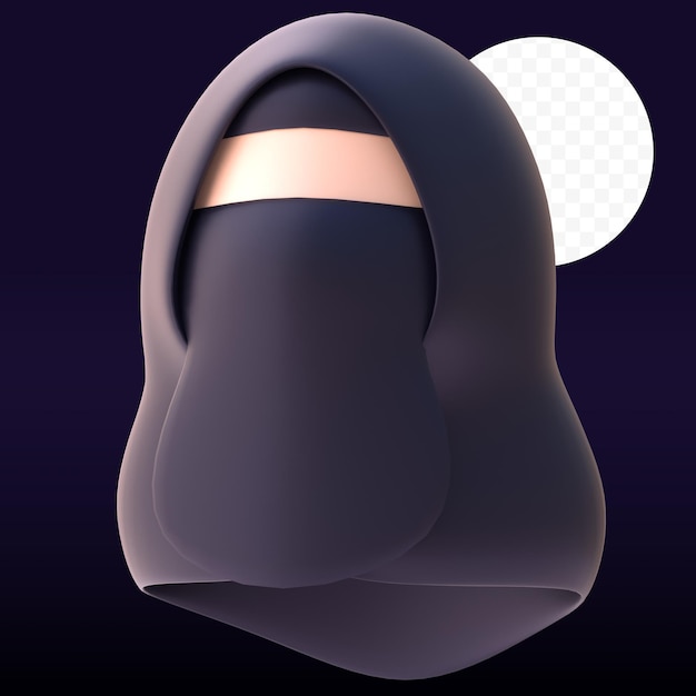 Niqab in 3d renderen voor webpresentatie van grafische activa of andere