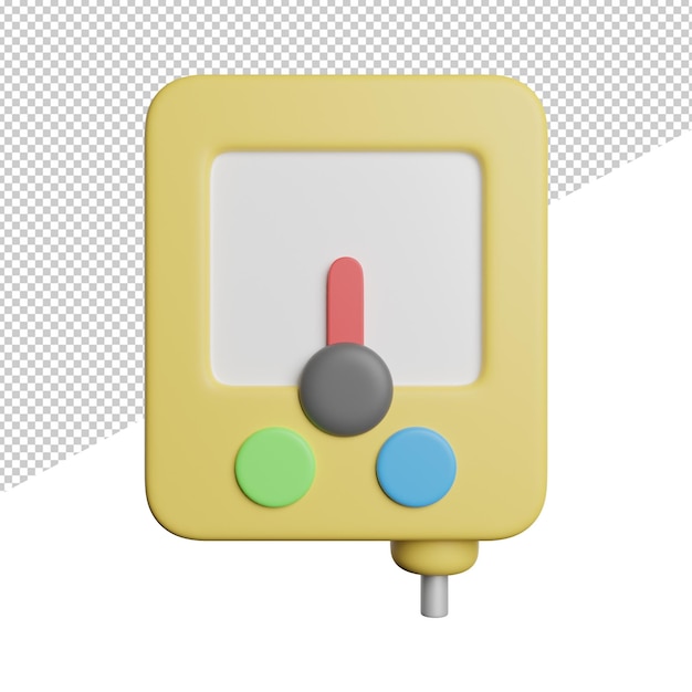 PSD a nitrate tester yellow digital game with a green button on the bottom