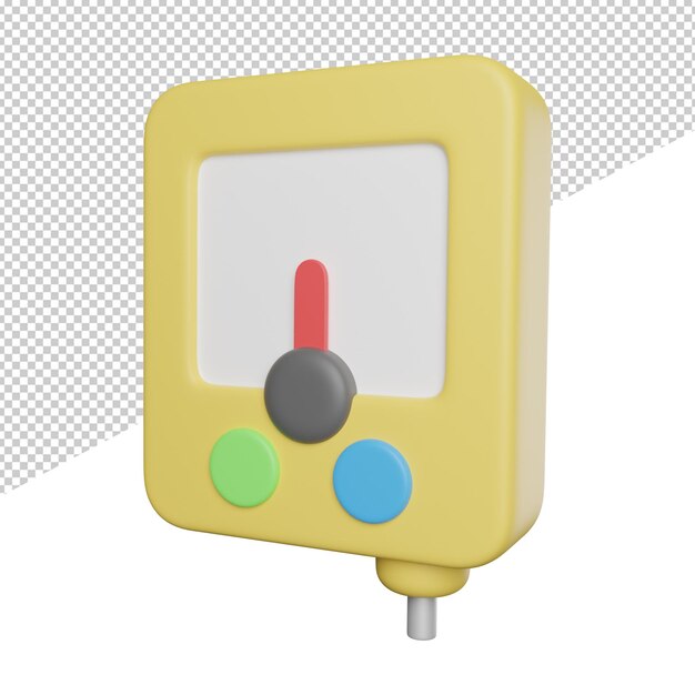 PSD a nitrate tester yellow digital game with a green button on the bottom