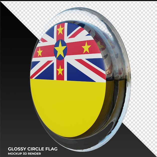 PSD niue0002 realistische 3d getextureerde glanzende cirkelvlag