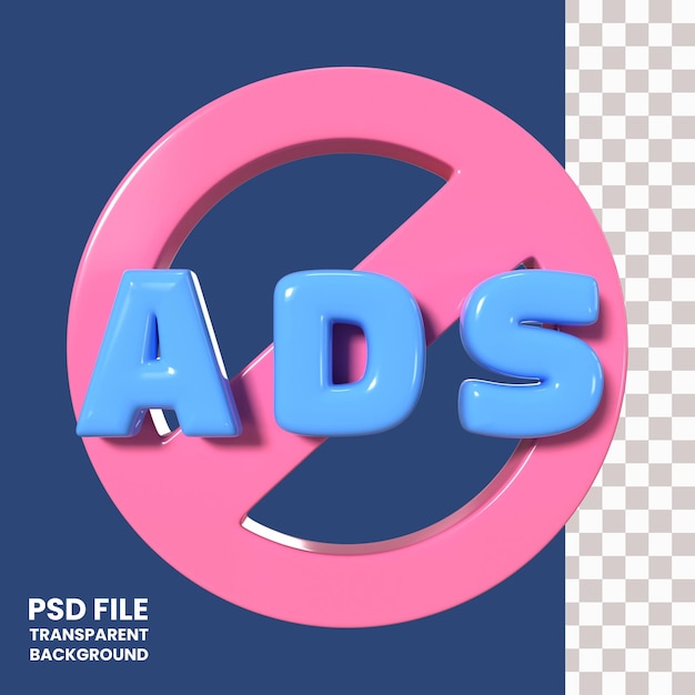 No ads 3d illustration icon