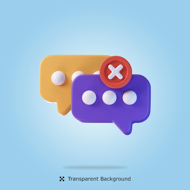 PSD no comment 3d icon illustrator