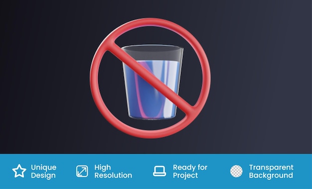 no drink 3d illustration