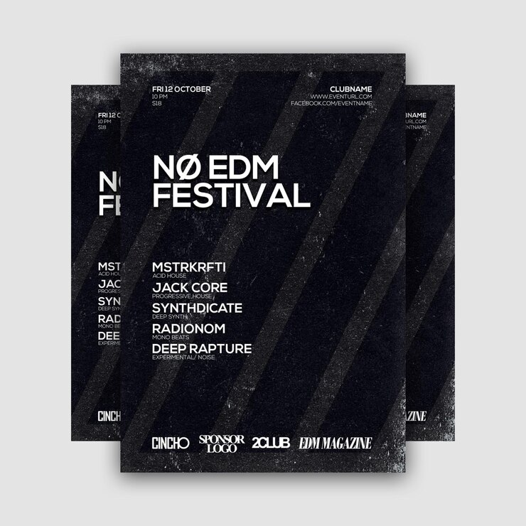 PSD no edm festival flyer template