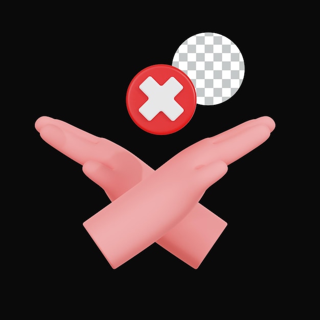 No Entry or Stop Sign with Crossed Hands Gesture