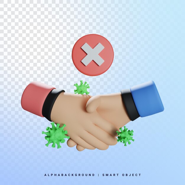 No handshake 3d icon illustration