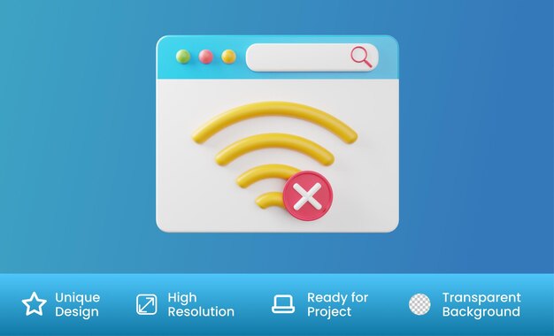PSD no internet 3d illustration