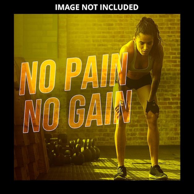 NO PAIN NO GAIN FLYER FITNESS PSD