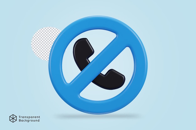 PSD no phone sign red sign on white background forbidden call vector icon phone call not allowed icon