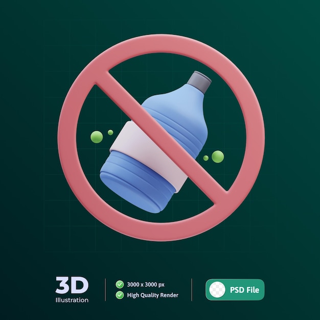 PSD nessuna illustrazione 3d in plastica