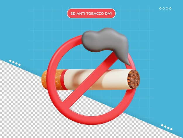 PSD no smoking 3d icon