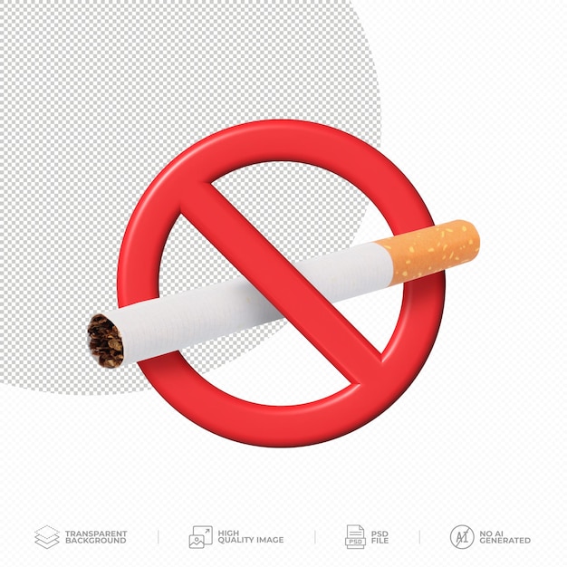 PSD 담배를 피우지 않는 날: 투명한 배경에 담배를 피우지 않는 표지판