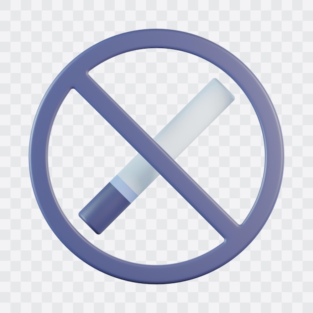 PSD no smoking sign 3d icon