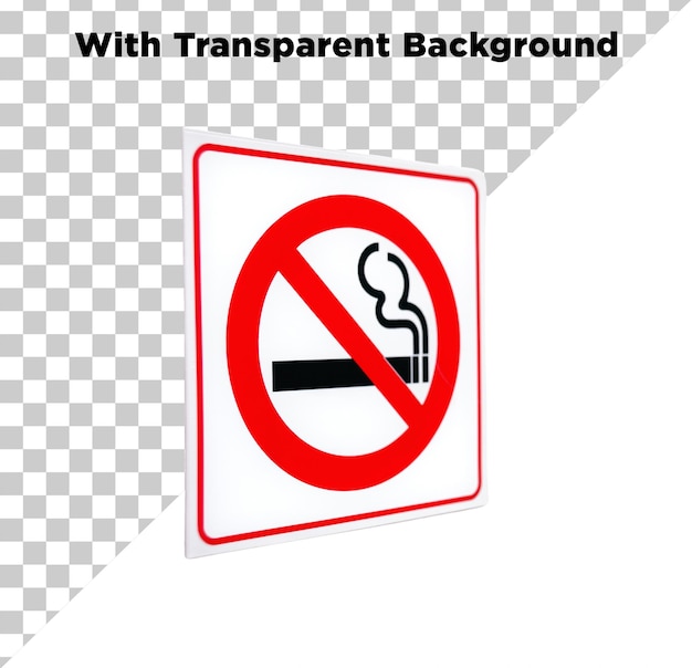 No Smoking Sign 3D Render