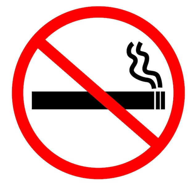 No smoking sign on a blank background Ideal for health regulations public safety