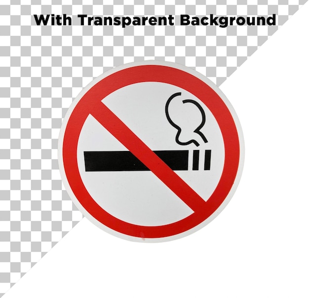 No Smoking Sign PNG PSD Isolated on Transparent Background
