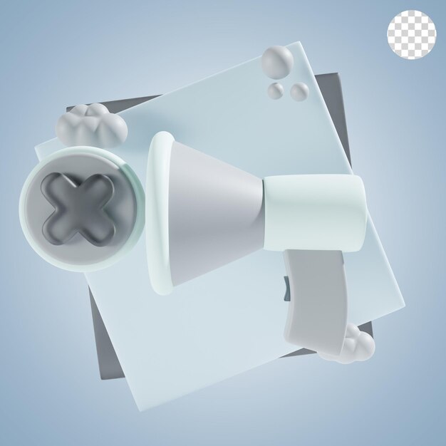 No sound with square background 3d icon