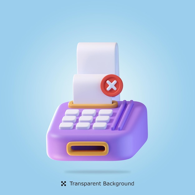 PSD no transaction 3d icon illustration