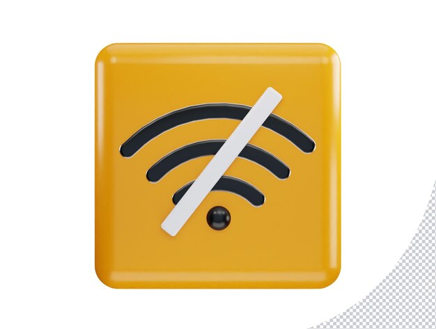 Nessun segnale wifi con l'illustrazione dell'icona del vettore di rendering 3d