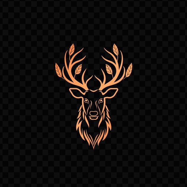 PSD noble stag mascot logo with a antlers and leafy crown design psd vector tshirt tattoo ink art