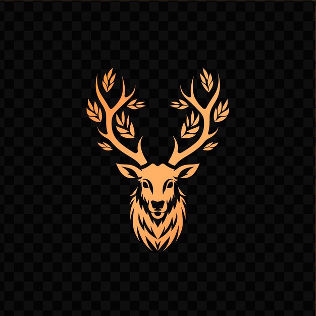 PSD noble stag mascot logo with a antlers and leafy crown design psd vector tshirt tattoo ink art