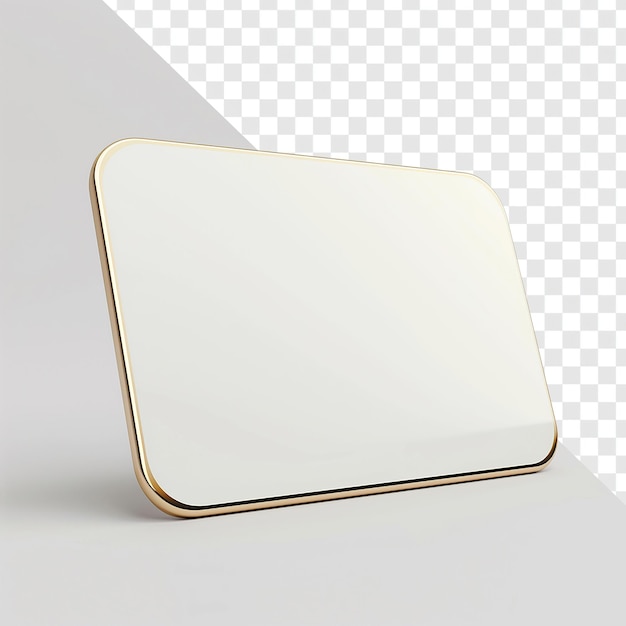 PSD noble white gold card with soft corners and glass texture rendering