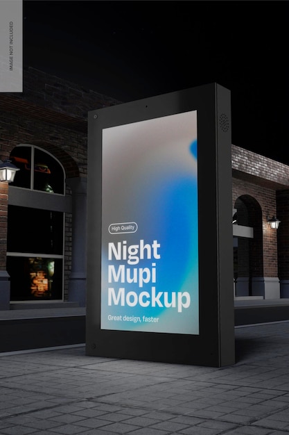 Nocna perspektywa Mupi Mockup