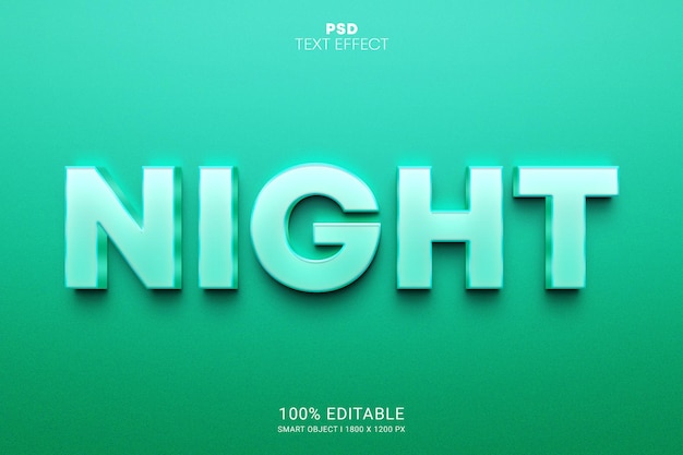 Nocny Projekt Efektów Tekstowych 3d Psd