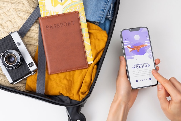 PSD nomad visa passport device mockup