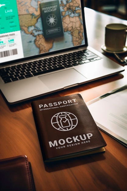 PSD nomad visa passport mockup