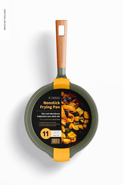 Nonstick frying pan mockup, top view