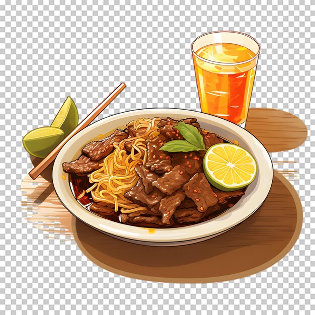 PSD noodle bowl isolated on transparent background