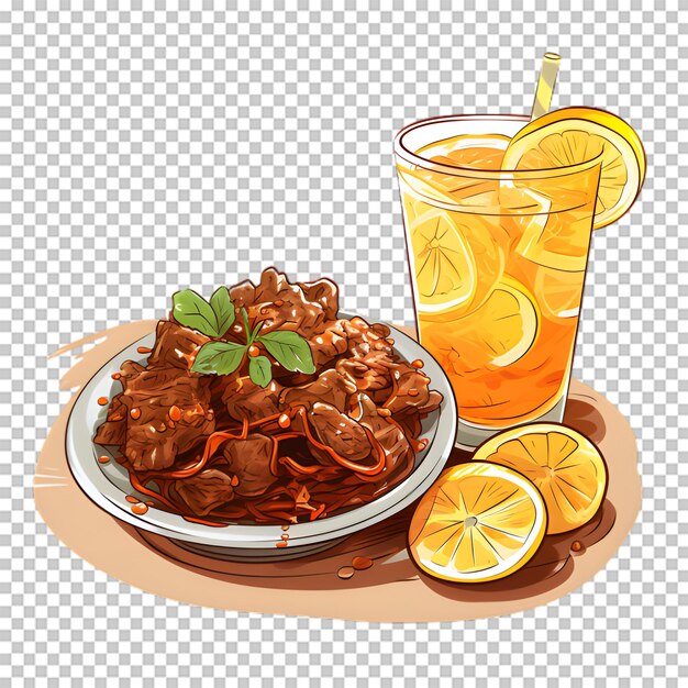 Noodle bowl isolated on transparent background