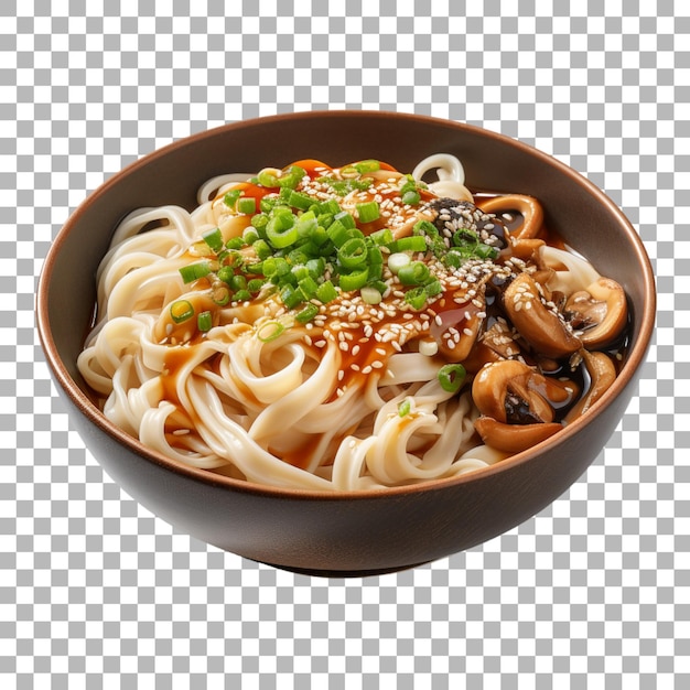 Noodle in bowl on transparent background