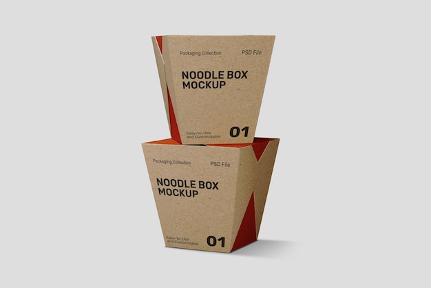 Noodle Craft Paper Box Mockup