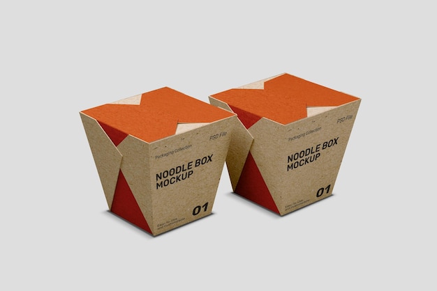 Noodle Craft Paper Box Mockup