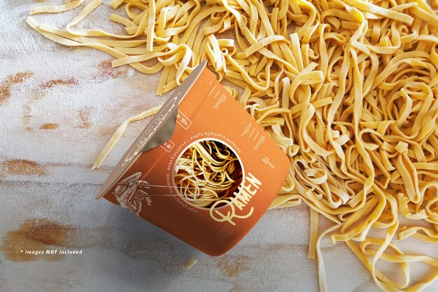 Noodle cup packaging mockup