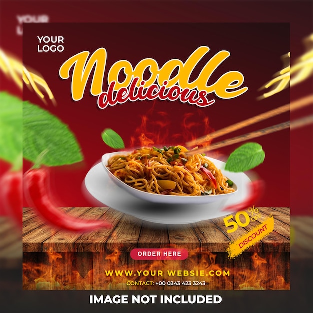 PSD noodle hot food post instagram