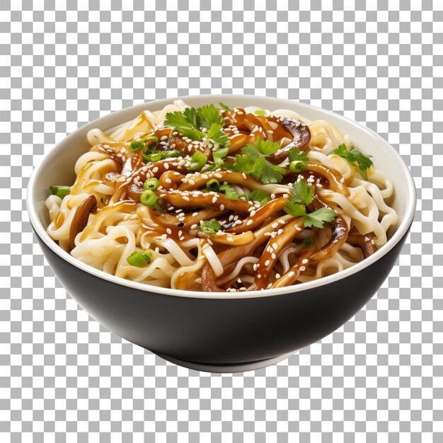 PSD noodles in a bowl on transparent background