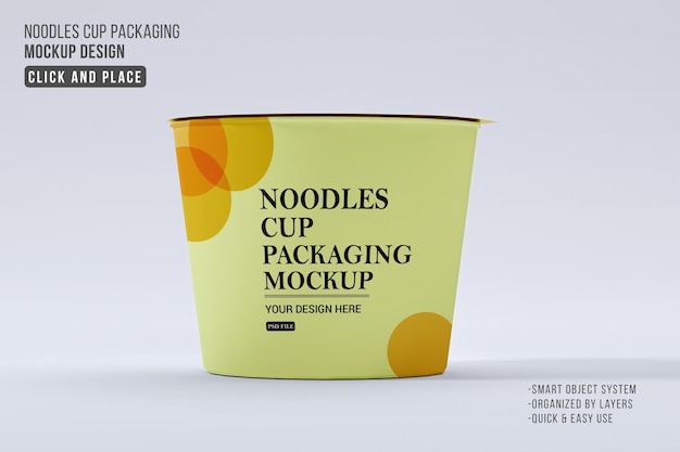 Noodles cup packaging mockup