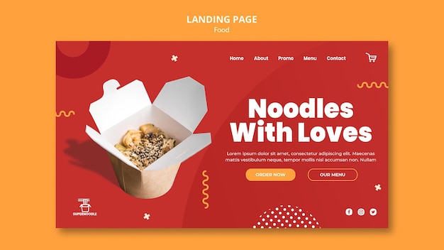 PSD noodles promo landing page