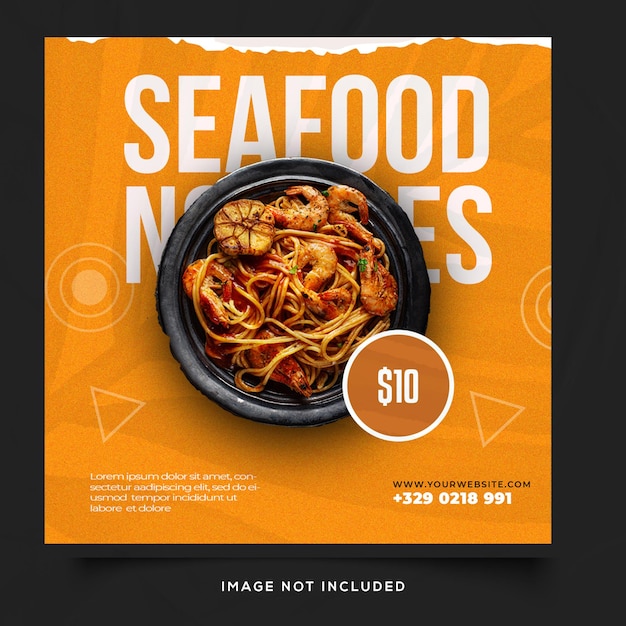 Noodles promo social media postsjabloon gratis psd