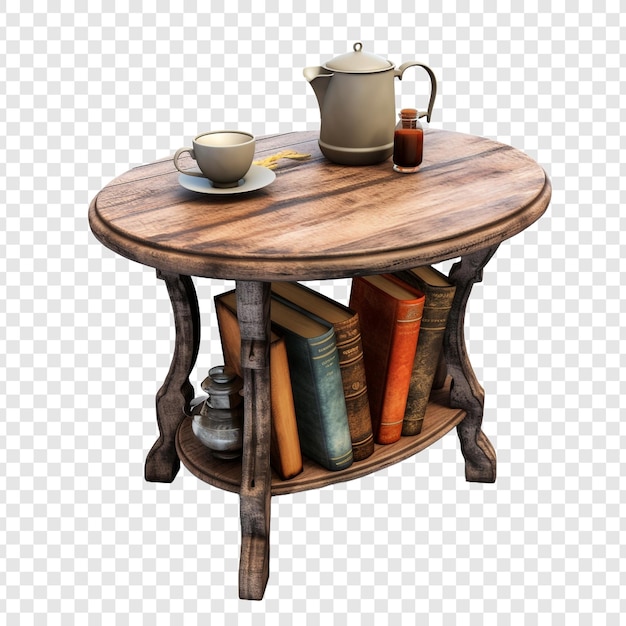 PSD nook table isolated on transparent background