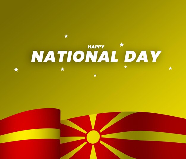 Noord-macedonië vlag element ontwerp nationale onafhankelijkheidsdag banner lint psd