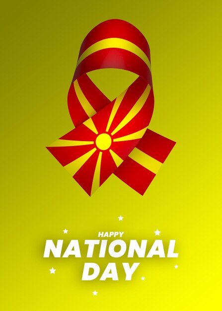 Noord-macedonië vlag element ontwerp nationale onafhankelijkheidsdag banner lint psd
