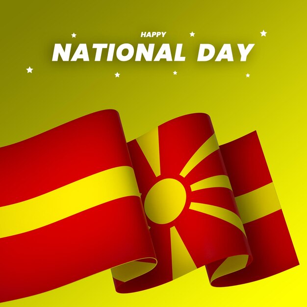 PSD noord-macedonië vlag element ontwerp nationale onafhankelijkheidsdag banner lint psd